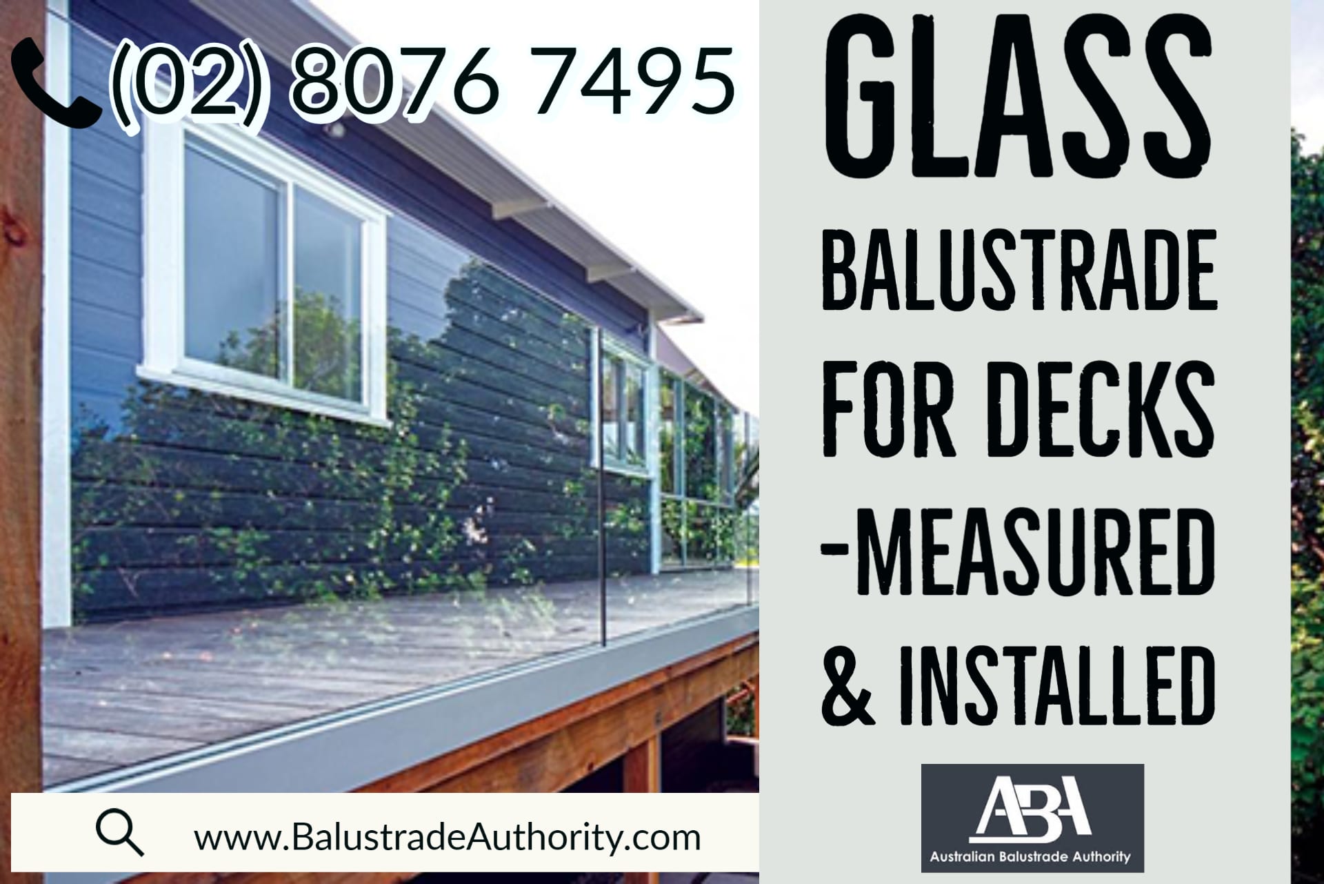 Glass Balustrade for Decks Measured & Installed.j